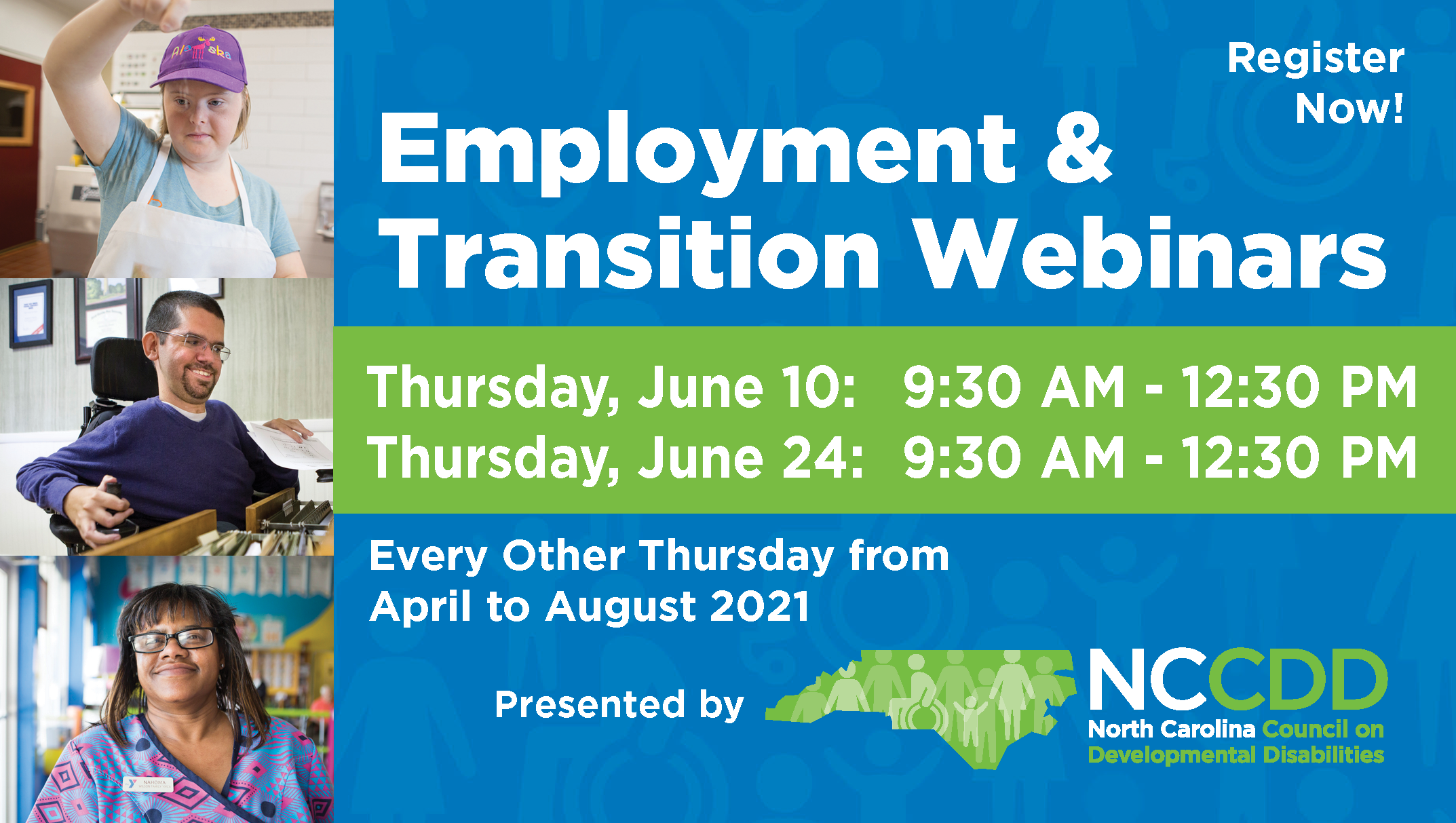 NCCDD Employment Webinars June 10 & June 24