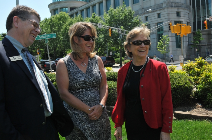 Rep. Verla Insko (right) with John Nash from the Arc of North Carolina and Beth Stalvey of NCCDD