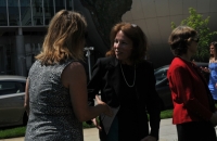 Senator Tamara Barringer stops by the ADA Tour stop in Raleigh