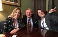 Kelly Woodall (right) meets legislators at DSP 2016