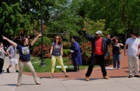 UNCG Beyond Academics students surprised the crowd with a flash mob