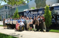 The crowd comes together to celebrate the ADA.